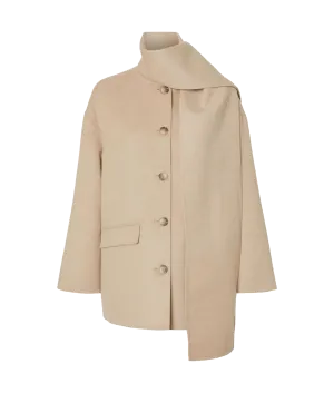 Built in Scarf Jacket - Beige