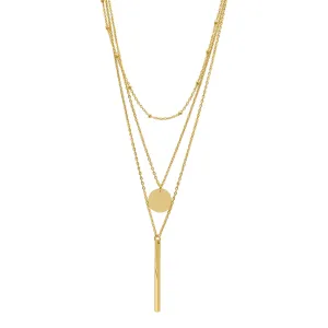 Layered Pendant Necklace Set gold